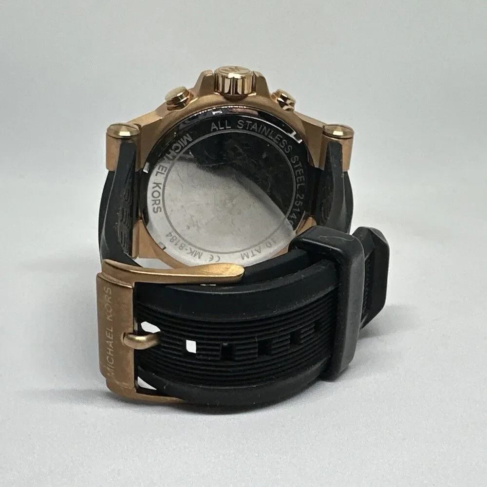 Michael Kors MK8184 Men's Black Silicone Strap Analog Dial Quartz Watch HME646